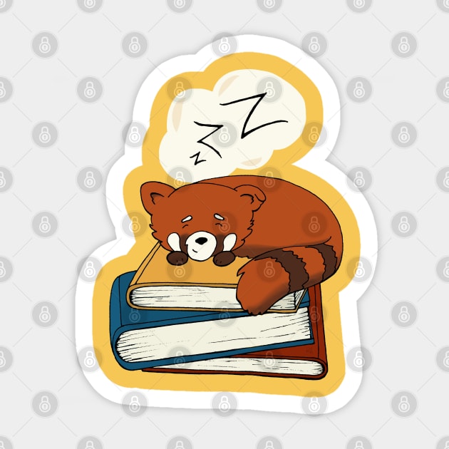 Sleepyhead Red Panda Sticker by Charcoal & Ink